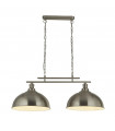 Suspension Fusion Acier doux Argent satiné 2 ampoules 31cm
