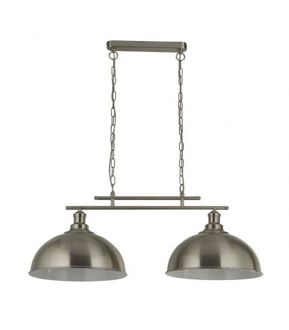 Suspension Fusion Acier doux Argent satiné 2 ampoules 31cm