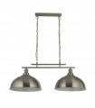 Fusion pendant Mild steel Satin silver 2 bulbs 31cm