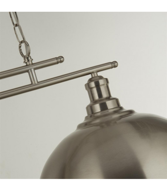 Suspension Fusion Acier doux Argent satiné 2 ampoules 31cm