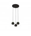 Suspension Eindhoven 3 ampoules Acier doux Noir