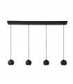 Suspension Eindhoven Acier doux Noir 4 ampoules 11cm