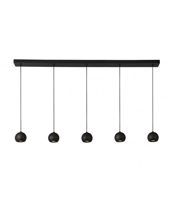 Sospensione Eindhoven Acciaio dolce Nero 5 lampadine 11cm