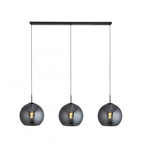 Amsterdam pendant Mild steel Black 3 bulbs 37cm