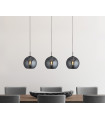Amsterdam pendant Mild steel Black 3 bulbs 37cm