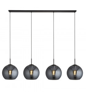 Pendente Amsterdam Acciaio dolce Nero 4 lampadine 37cm