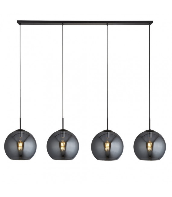Suspension Amsterdam Acier doux Noir 4 ampoules 37cm