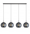 Suspension Amsterdam Acier doux Noir 4 ampoules 37cm