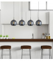 Amsterdam pendant Mild steel Black 4 bulbs 37cm