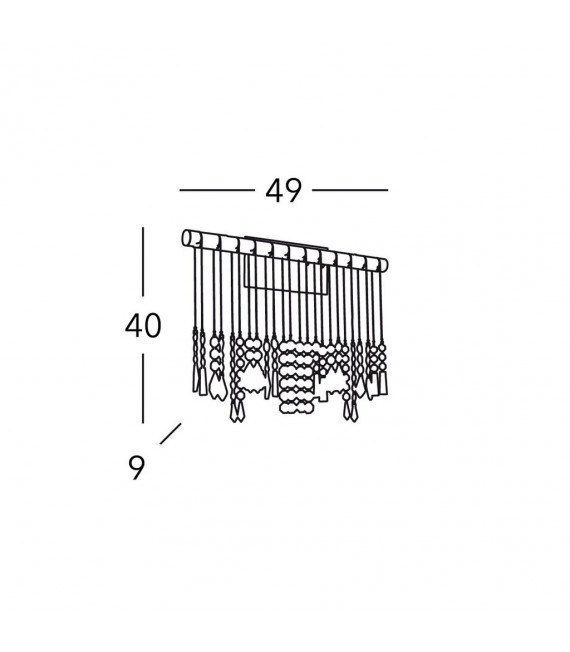 Design-Wandleuchte Stretta Chrome 3-flammig 40cm
