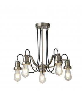 Lámpara colgante Olivia de 5 luces Acero inoxidable, acero dulce Plata satinada