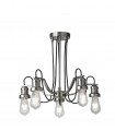 Olivia 5-light pendant Stainless steel, mild steel Satin silver