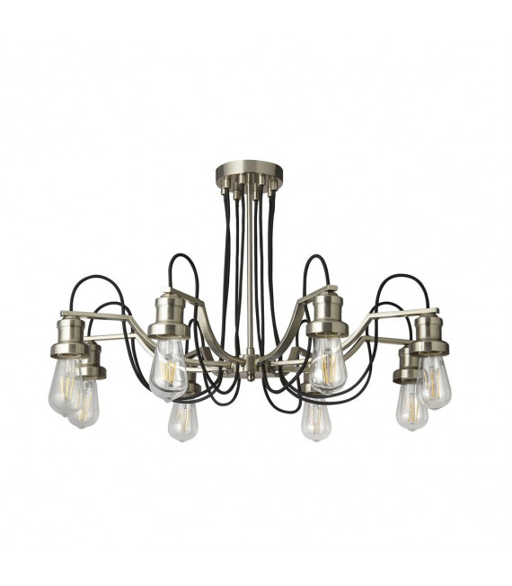 Plafón Olivia de 8 luces Acero inoxidable, acero dulce Plata satinado