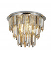 Plafonnier Design Clarissa 5 ampoules Verre,acier doux Chrome,gris,ambre,Transparent,fumé
