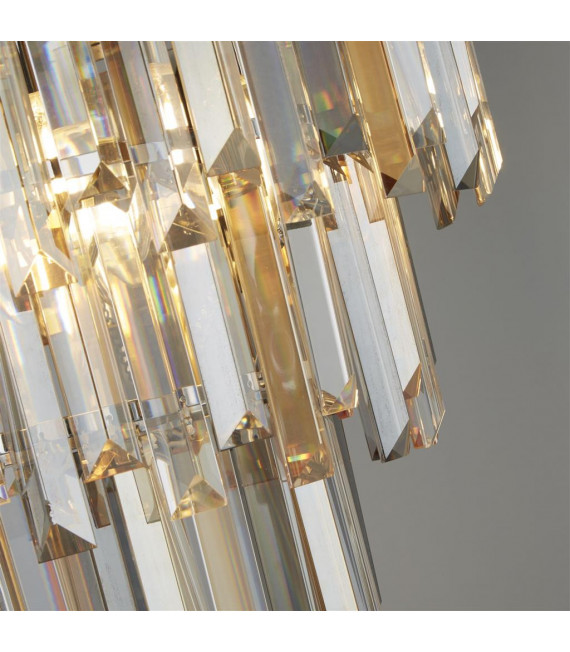Design ceiling light Clarissa 5 bulbs Glass, mild steel Chrome, grey, amber, Transparent, smoked