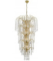 Suspension Waterfall Verre,acier doux Or 13 ampoules 112cm