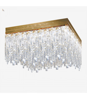 Plafoniera di design Prisma oro 24 carati 16 lampadine 40cm