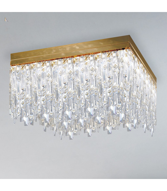 Design ceiling lamp Prisma 24 carats gold 16 bulbs 40cm