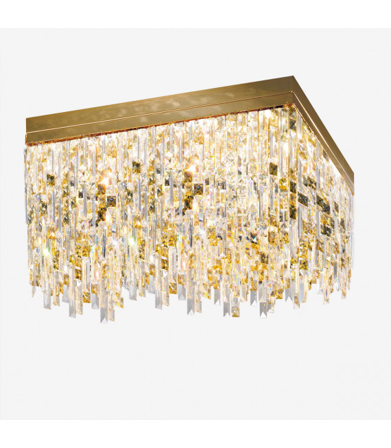 Plafonnier Design Prisma 24 carats d'or 16 ampoules 40cm