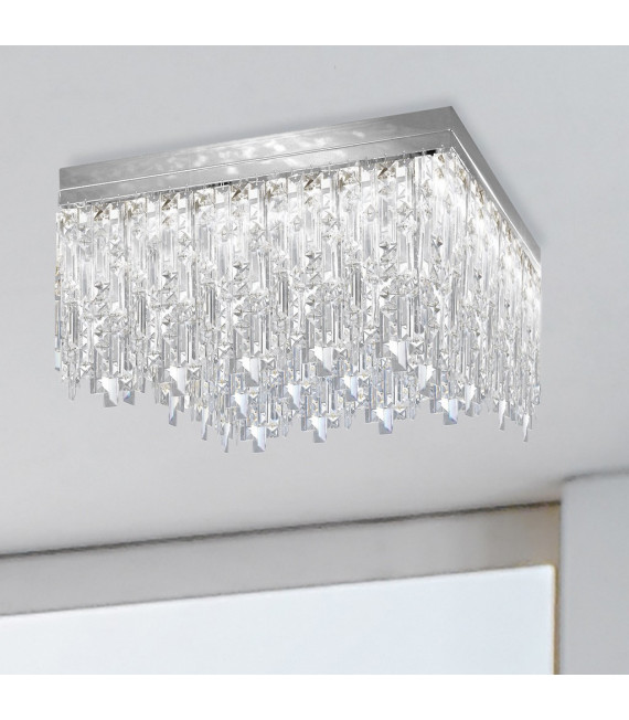 Design ceiling lamp Prisma 24 carats gold 16 bulbs 40cm