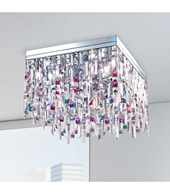 Ceiling light Design Prisma Chrome 16 bulbs 40cm