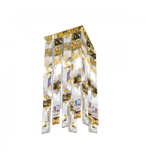 Plafón de diseño Prisma oro 24 kilates 1 bombilla 33cm