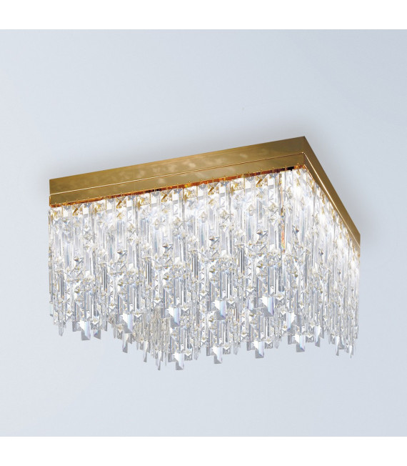 Plafoniera di design Prisma oro 24 carati 8 lampadine 40cm