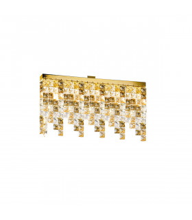 Plafoniera Design Prisma oro 24 carati 3 lampadine 25cm