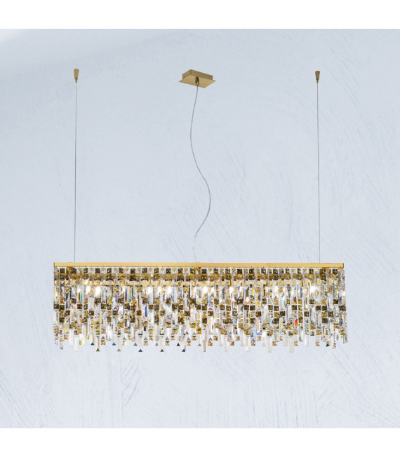Prisma Pendelleuchte 24 Karat Gold 10 Glühbirnen 28cm