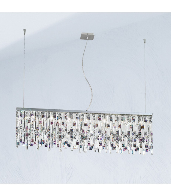 Prisma Chrome pendant light 10 bulbs 28cm