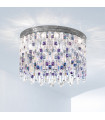 Plafonnier Design Prisma Chrome 12 ampoules 40cm