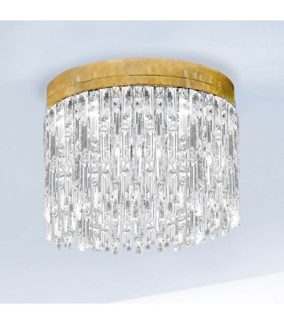 Design ceiling light Prisma 24 carats gold 6 bulbs 40cm