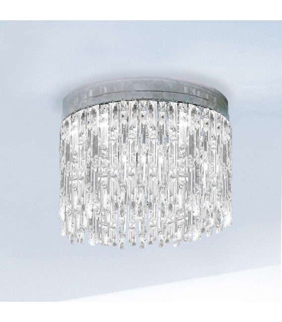 Plafonnier Design Prisma Chrome 6 ampoules 40cm