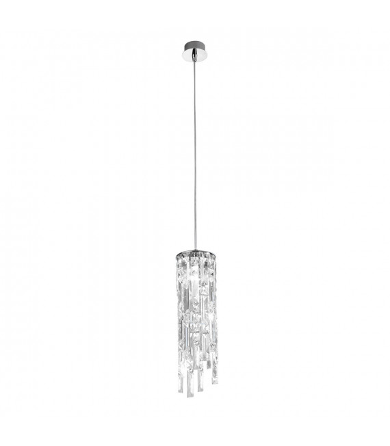 Lampada a sospensione Prisma 1 lampadina cromata