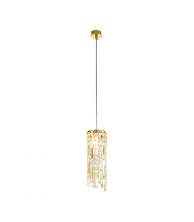 Lampada a sospensione Prisma 1 luce placcata oro 24 carati Oro lucido