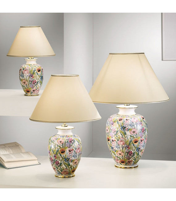Lampe de table Giardino 24 carats plaqué d'or Or poli 1 ampoule 43cm