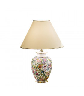 Tischleuchte Giardino 24 Karat vergoldet Poliertes Gold 1 Glühbirne 57cm