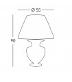 Lampe de table Anfora 24 carats d'or 1 ampoule 90cm