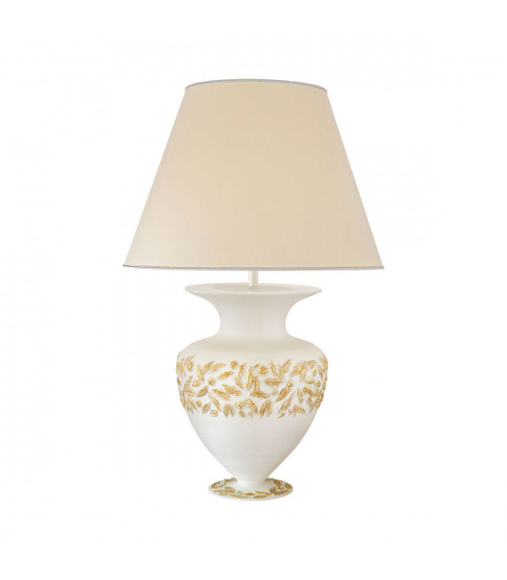 Lampada da tavolo Anfora bianca 1 lampadina 65cm