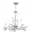 Suspension Hibiscus Verre,cristal,acier Chrome 5 ampoules 40cm
