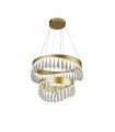 Integrated LED ceiling light Jewel Glass, stainless steel, mild steel Transparent in gold 40 Cm