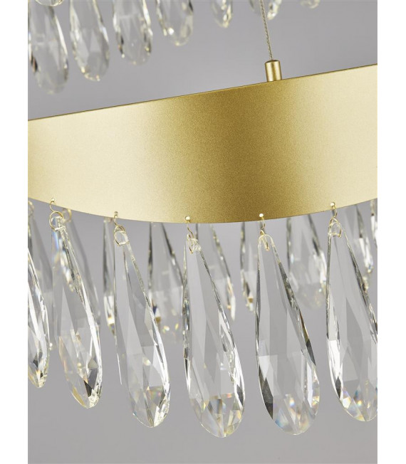 Integrated LED ceiling light Jewel Glass, stainless steel, mild steel Transparent in gold 40 Cm