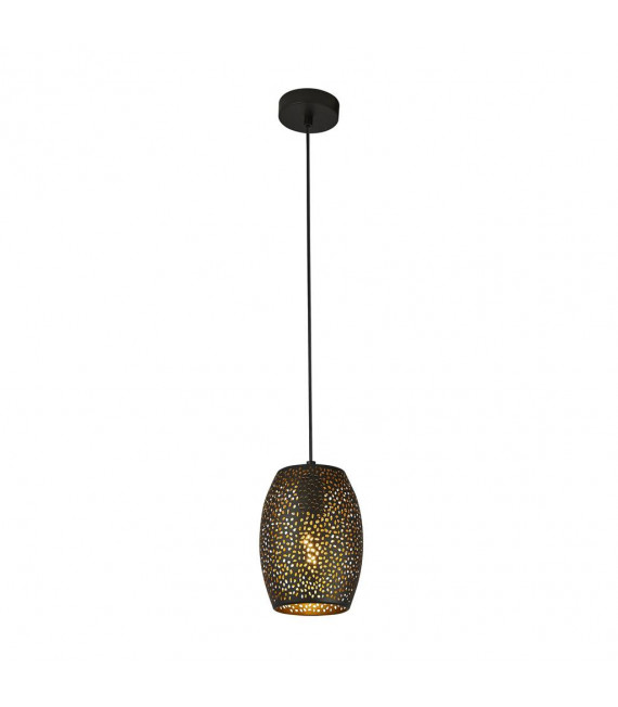 Laser-Pendelleuchte Baustahl Mattschwarz, Gold 1 Glühbirne 30cm