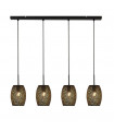 Laser pendant Mild steel Matte black, Gold 4 bulbs 30cm