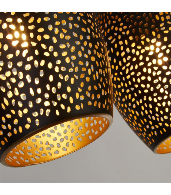 Laser pendant Mild steel Matte black, Gold 4 bulbs 30cm