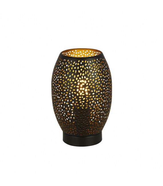 Lampada da tavolo laser 1 luce acciaio dolce nero opaco, oro