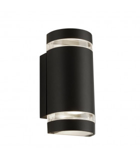 Garden light Sheffield Glass, black aluminum molding, transparent 2 bulbs 24cm