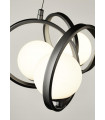 Twister Pendant Glass, mild steel Matt black, Matt white opal 6 bulbs 21cm