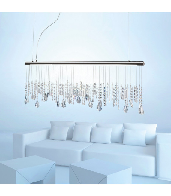 Suspension Stretta Noir chromé 1 ampoule 44cm