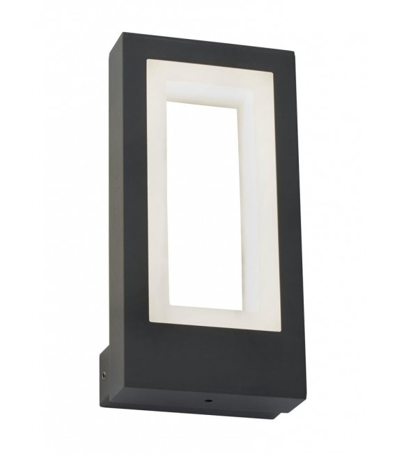 Aplique moderno Berlin Plastic, Aluminio moldura en metal Opal blanco, gris